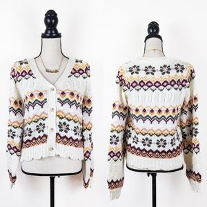 🦋LAST🦋 NWT Blu Pepper Floral Knit Cardigan, Size Large